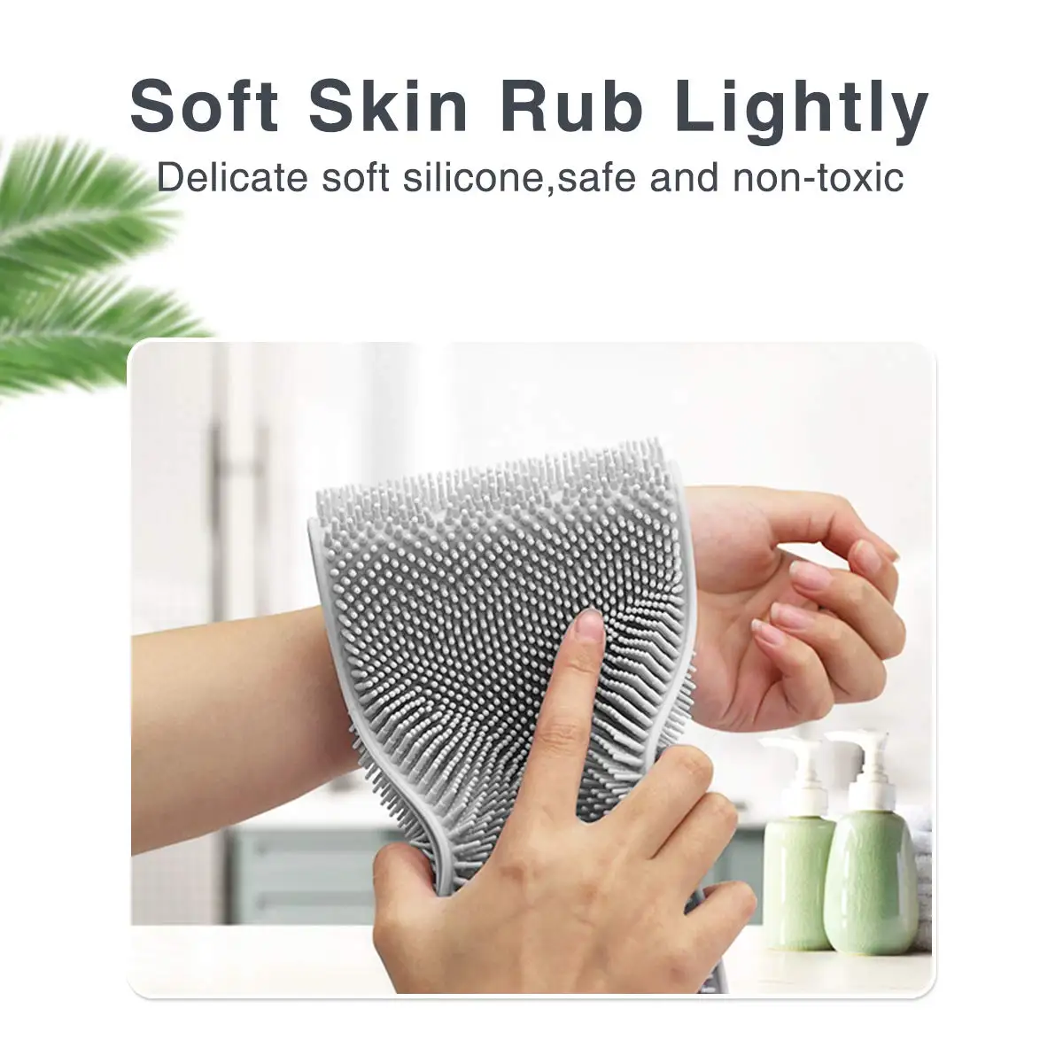 USSE silicone Bath Shower Body-Brush - Exfoliating Massage Shower Brush Texture Skin-friendly for shower