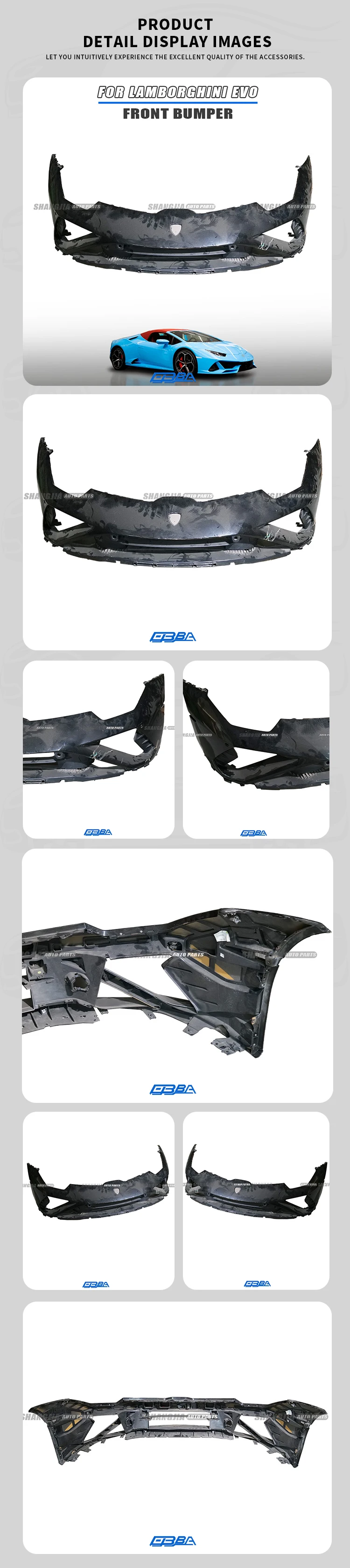 Original Factory Removal Parts Front Plates Plastic Black Front Bumper For Lamborghini Huracan EVO Spyder OE 4T0807103S manufacture