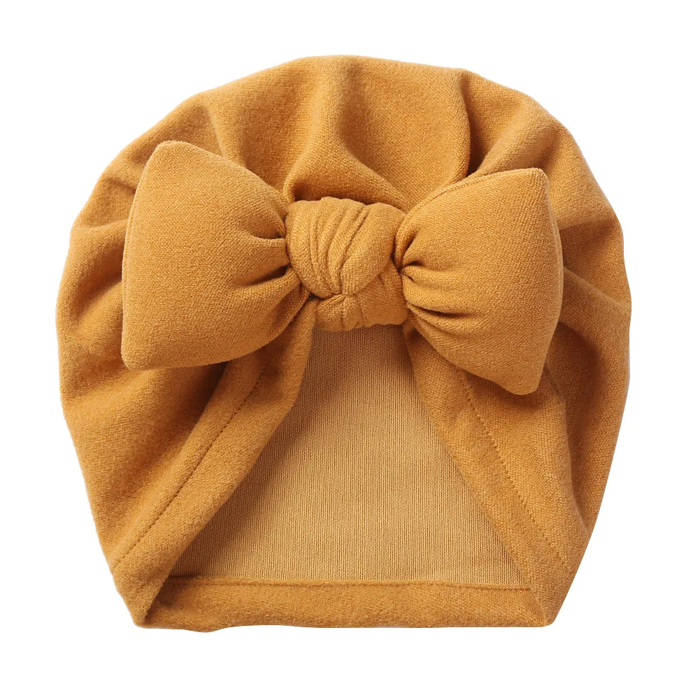 2022 New Fall Winter Baby Turban Knot Hats Thick Newborn Infant Toddler Hospital Hat Cotton Head Wrap