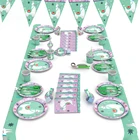 Party Alpaca Disposable Tableware Alpaca Theme Kids Birthday Party Supplies Set Banner Cup Decoration Set Supplies