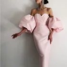 Gown Evening Fashion Quality Elegant Puff Sleeve Slim Women Gown Evening Dresses Party