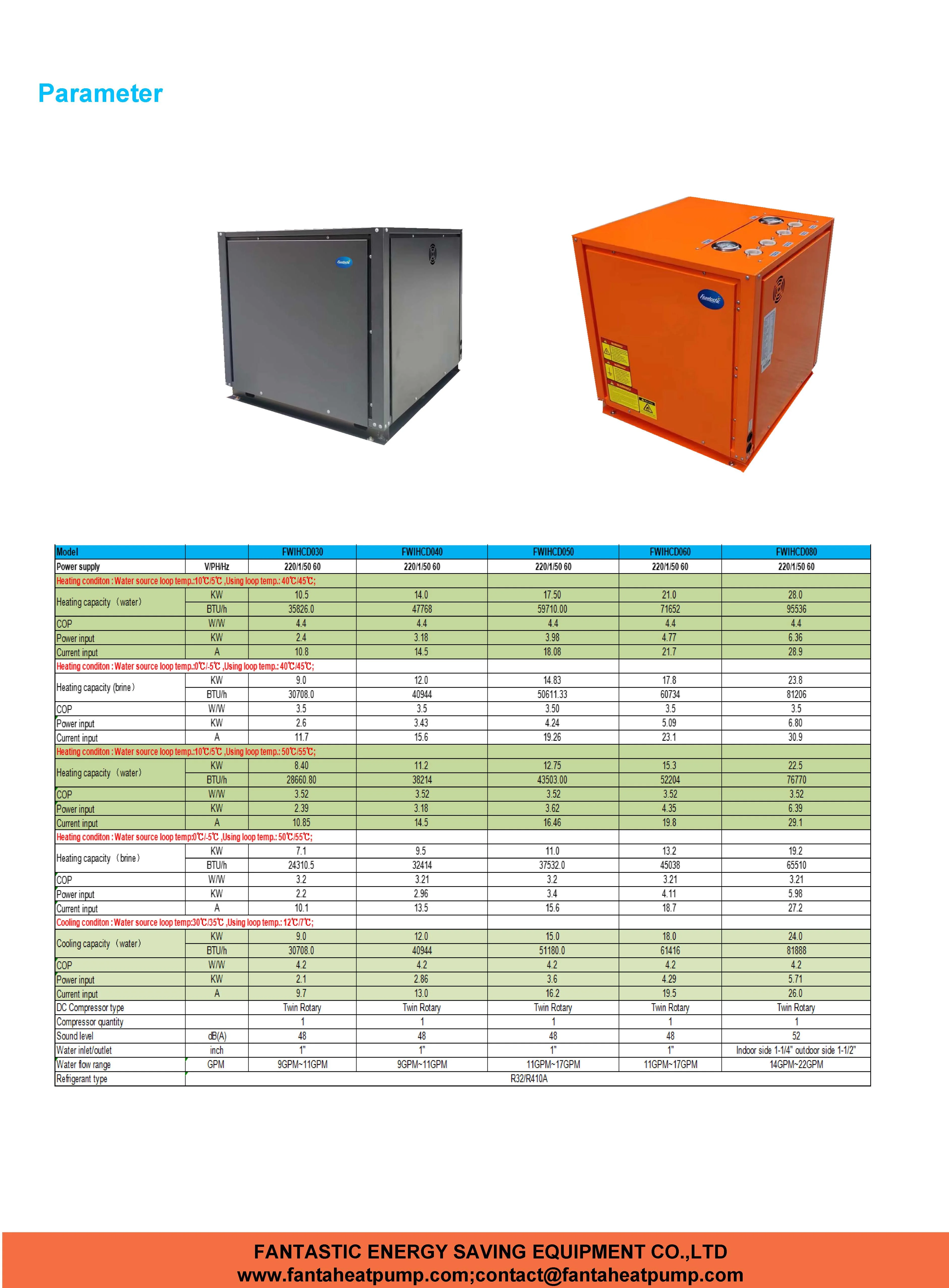 Source Geothermal Heat Pump, Inverter, 14kw, Electric - detail 12