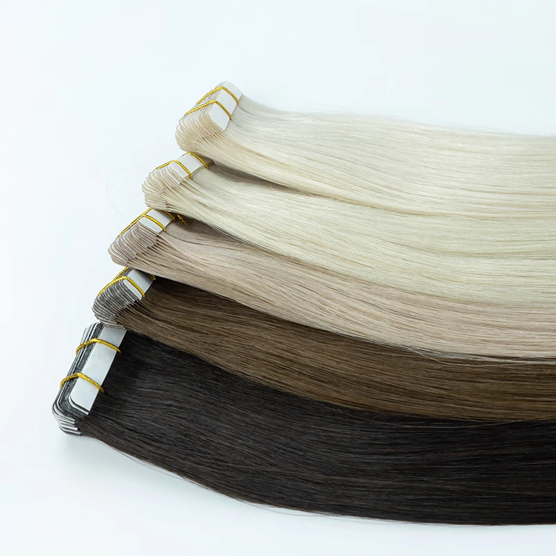 product european double drawn human hair tape in hair extension natural remy tape hair extensions-3