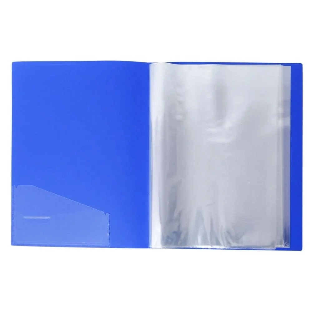Premier A4 Xtra Firm 40 Pocket Hardback Display Book Folio Folder Blue x1 