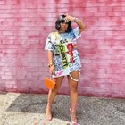 Designs Dress AA0205 2020 New Designs Printing Plus Size Girls Casual Loose Oversized Tshirt Dress For Women