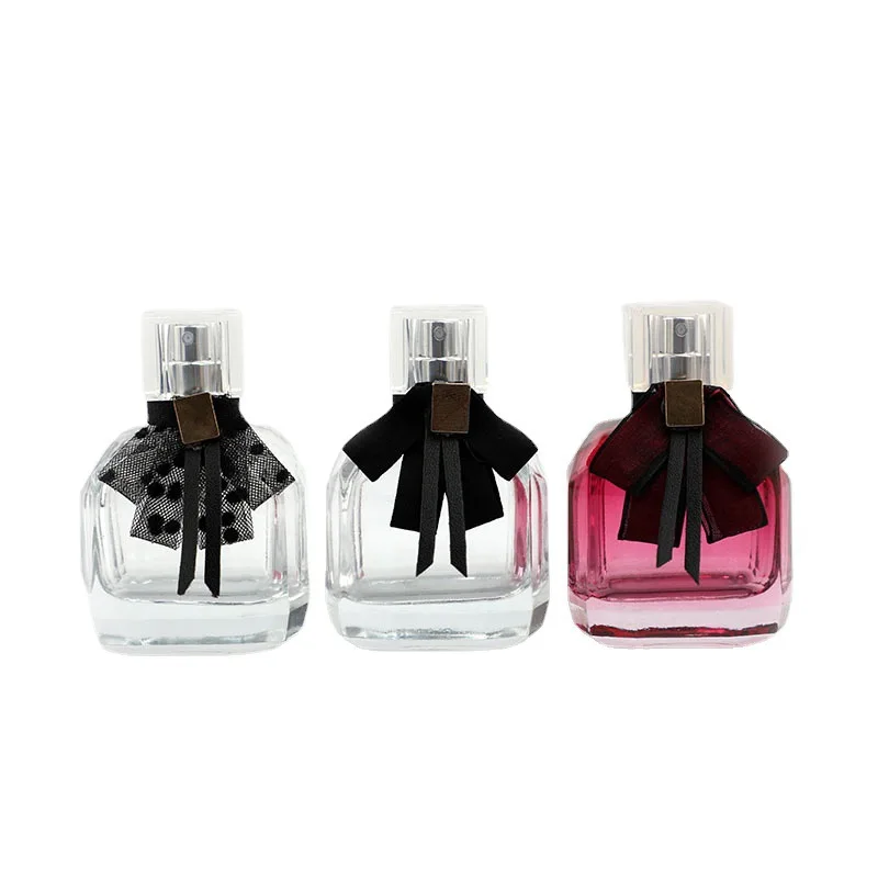 30ml 50ml 100ml Luxury Empty Clear Glass Perfume Bottle Square Perfume Bottle With Pump Spray Cap
