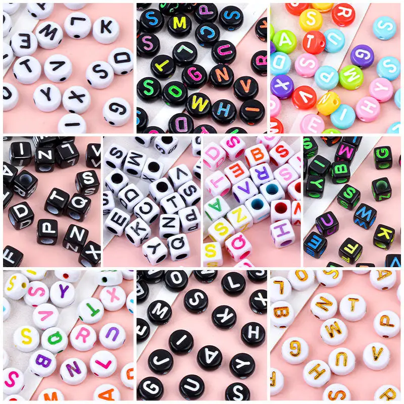 High Quality Gold Filled Letter Beads For Jewelry Making Round Letter Beads Set