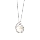 White Necklace Pearl White Necklace Hot Pearl Pendant Water Drop Diamond Inlaid 925 Silver Pendant Necklace