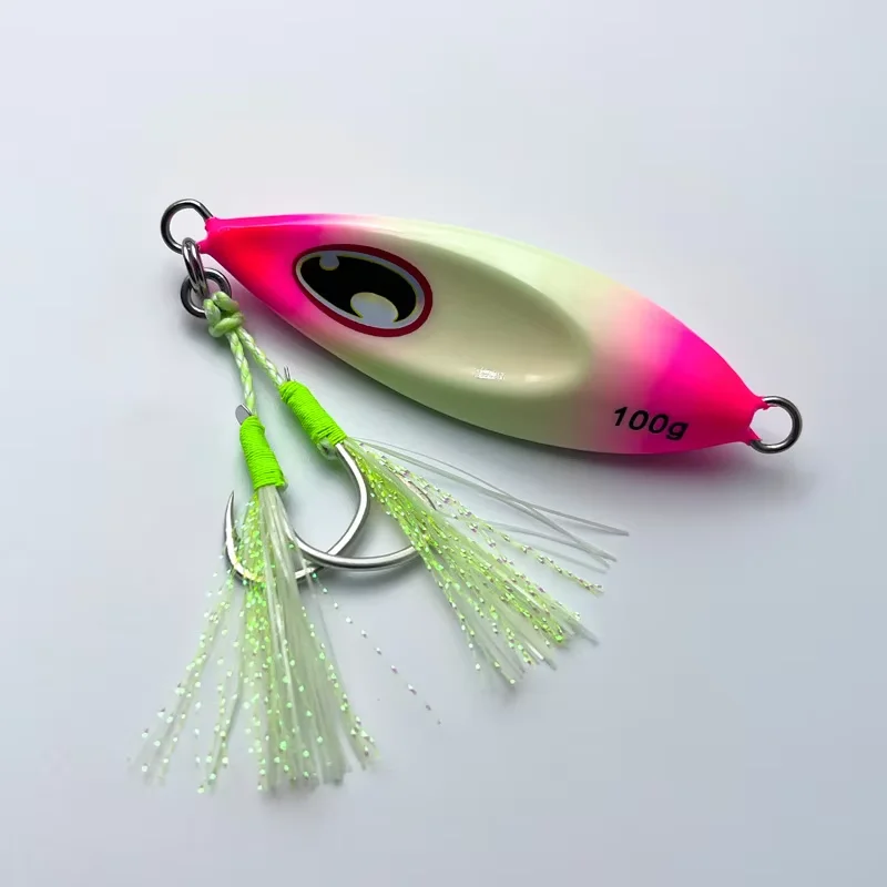 Wholesale seawater fishing metal fixture bait  hard glowing coastal slow spacing jigs metal bait