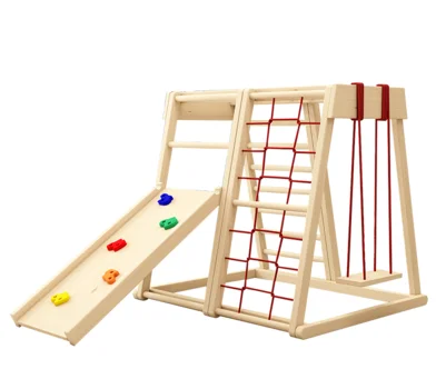 Children wooden frame Wholesale Kids Baby Rocker Slide Swing