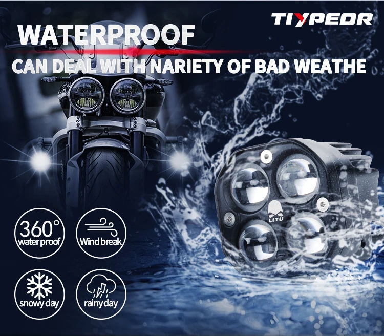 product tiypeor high power 3 inch 40w motorcycle led pod light off road truck tractor trailer bumperdual color spot beam driving lamp-4