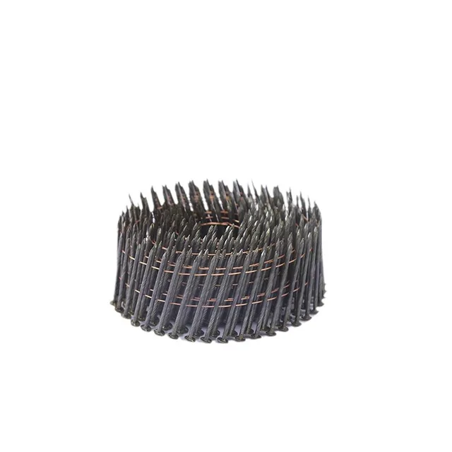 Direct Export from China High Quality Galvanized Iron Steel Coil Spiral Painted Nail Gun Ring Type Shank Checkered Head Style