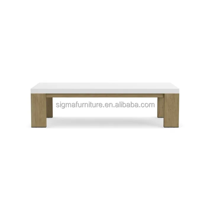 Table hotel wood patio furniture garden outdoor teak fiberstone coffee table