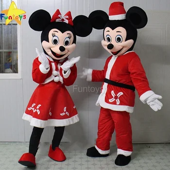 Funtoys CE Christmas Mickey And Minnie Mascot Costume Party Suits Mouse Fancy Dress Adult Birthday Mascotte