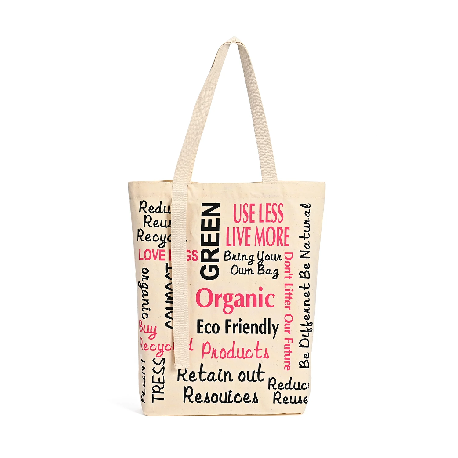 Fashion Design Eco Canvas Shopping Bag Reusable Large Size Shoulder Cotton Bag Cotton Canvas Shopping Tote Bag manufacture