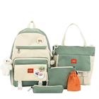 Women Fashion Set Backpacks Canvas Leather Student School Bags Designer Ladies Elegant Backpack For Girls