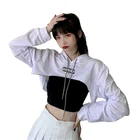 Hot Selling Fashion Logo O Neck Loose Soft And Comfortable Ladies Crop Top Hoodies