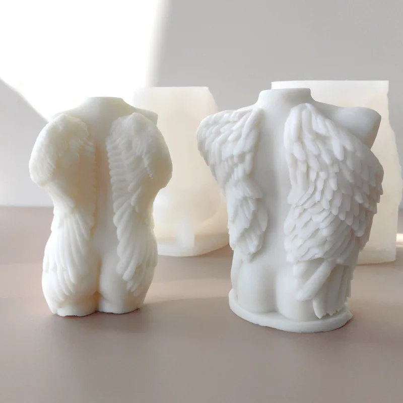 Dm Human Naked Body Wings Shaped Silicone Candle Molds Diy Men And