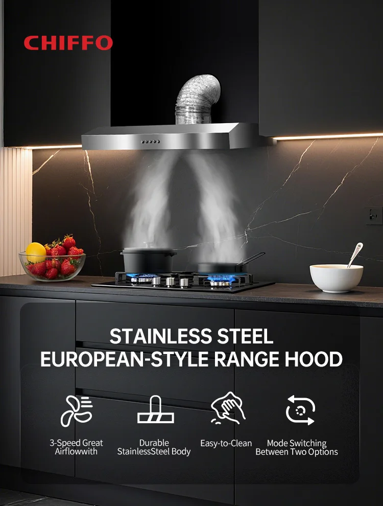 Slim Kitchen Extractor, 750mm, Stainless - detail 14
