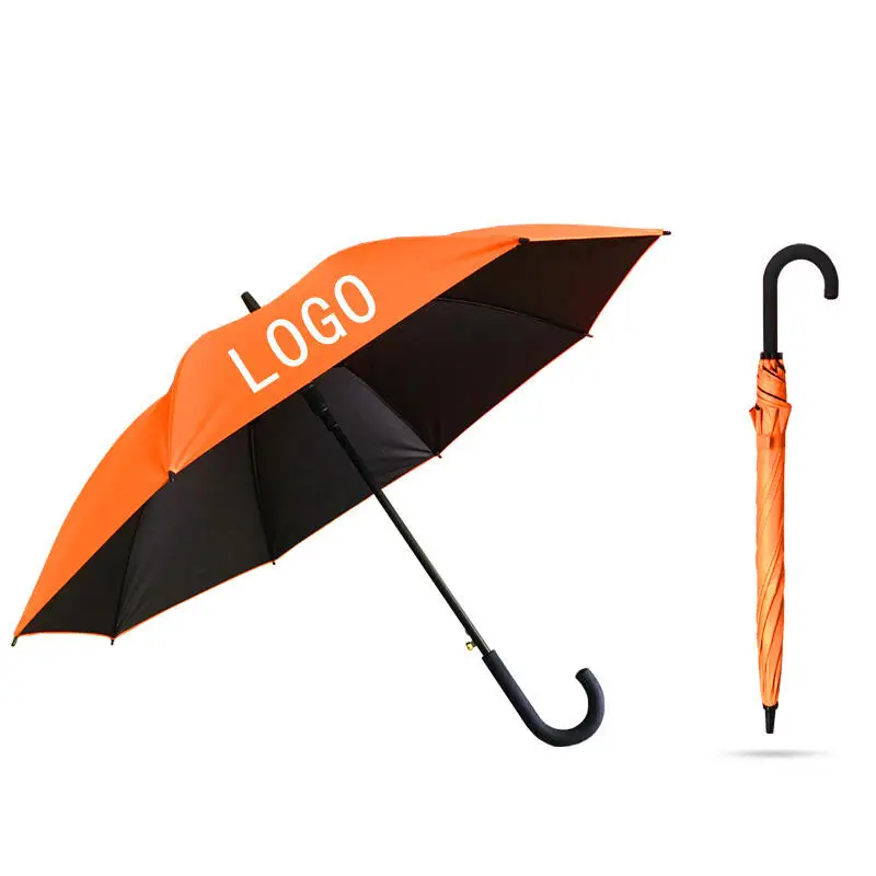 Promotional Strong Extra Large big Automatic Business WindProof Waterproof Customized golf stick straight umbrella with logo