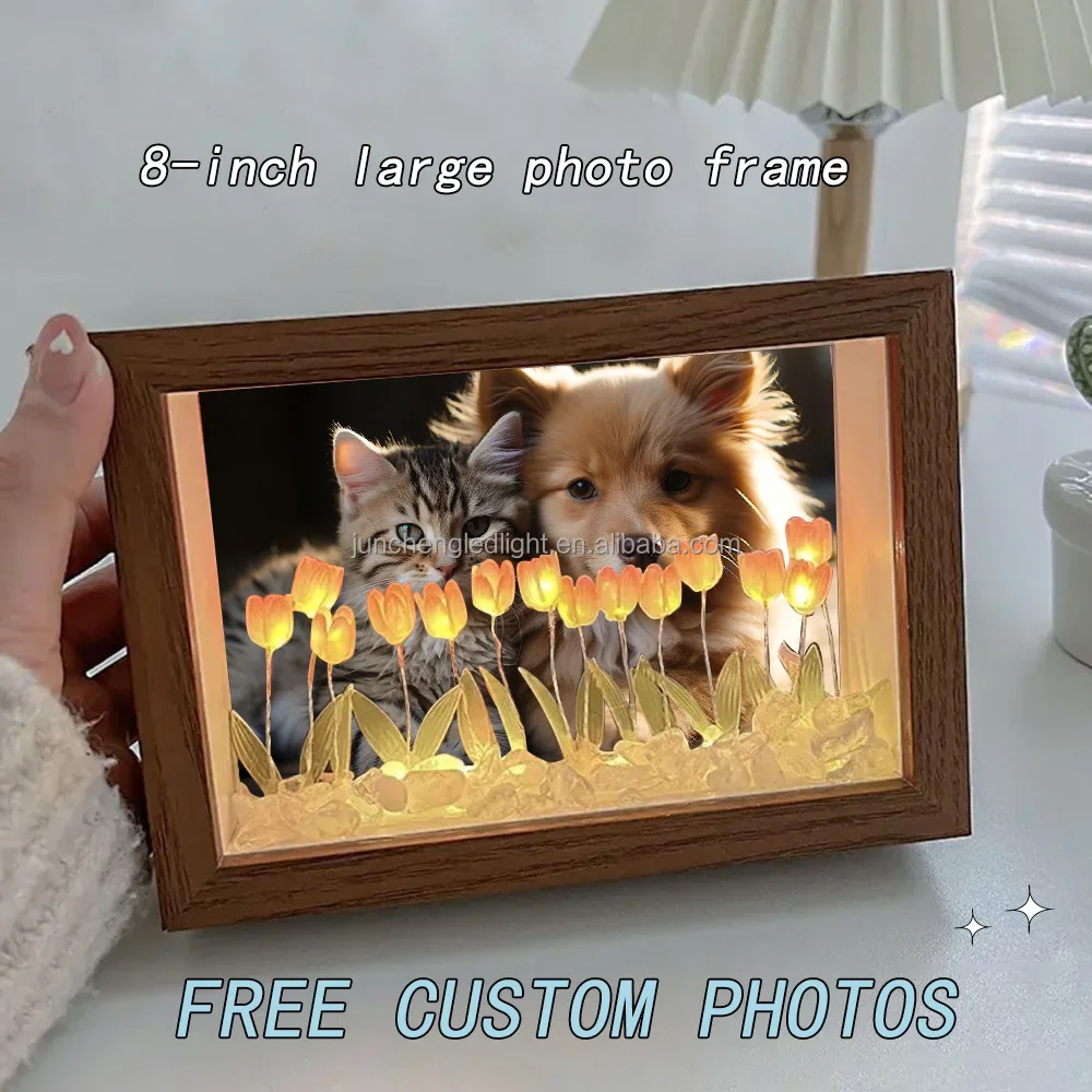 diy 3d photo frame tulip night light