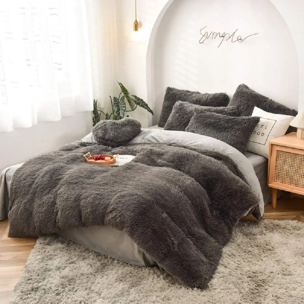 fluffy bed covers single