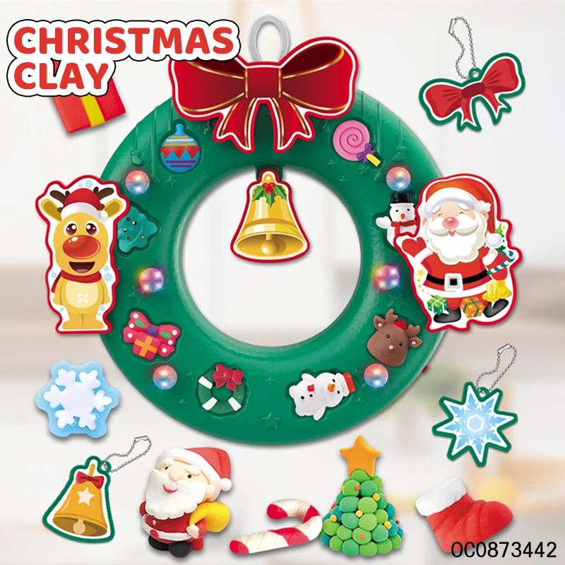 Diy clay play dough christmas wreaths ornaments gifts for kids toys
