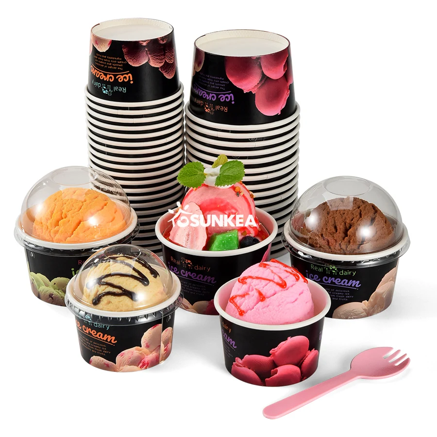 Custom Ice Cream Paper Cup Oz Oz Oz Ice Cream Cup With Lid Buy