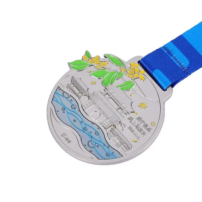 Manufacturer Customized Running Race Metal Medal Race Marathon Sports Award Medals with Ribbon details
