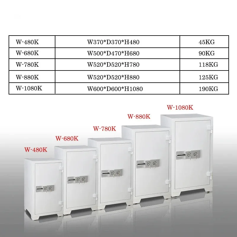 Custom Large Steel Home Safe Box with Strong Security Fireproof Double Door Double Key Lock and Fingerprint Access