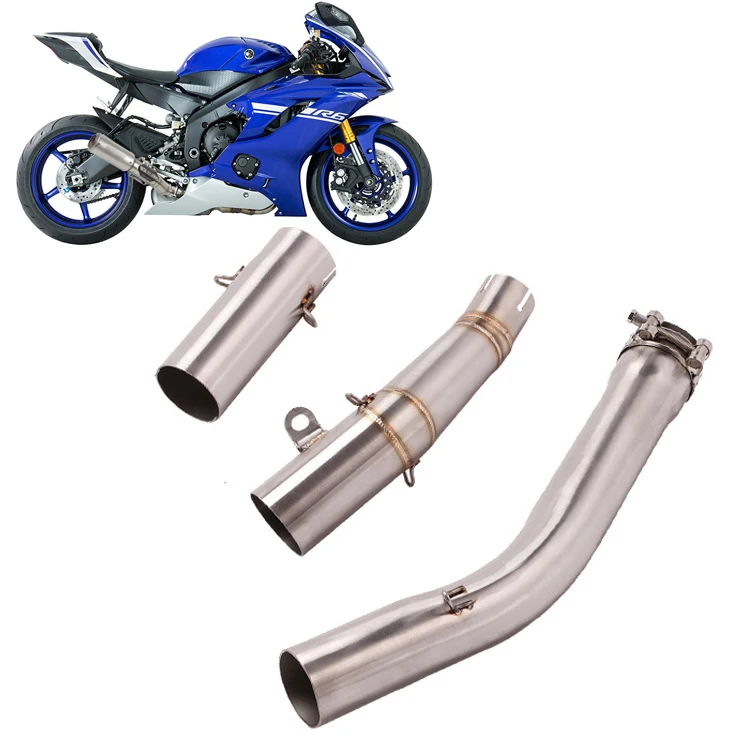 For Yamaha YZF R6 1998-2005 Slip on Connecting Mid Pipe Exhaust Muffler Pipe 
