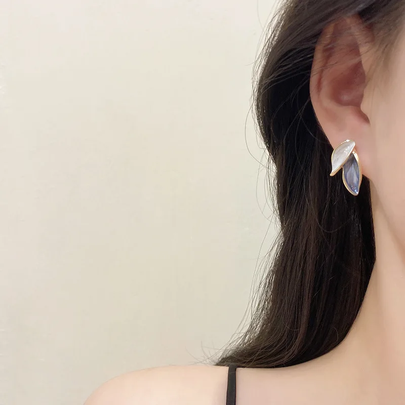 S925 sterling silver korean hot sale simple fashion exquisite leaf dangle earrings jewelry women luxury wholesale