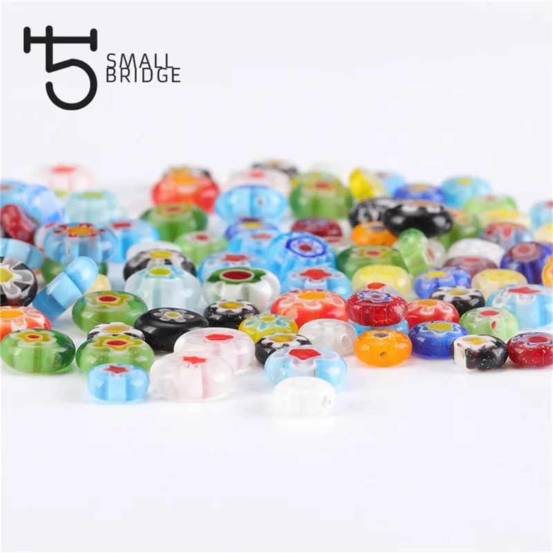 product wholesale 6 8 10mm murano lampwork flower beads for jewelry making diy crafts accessories multicolor round glass beads283-35