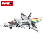 WOMA TOYS Enlighten Educational Star Sky Fighter Military WW2 Airplane Model Building Blocks Toys Diy Bricks