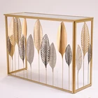 Table Leaf Golden Table Simple Golden Long Table Console Color Fallen Leaf Table Corner