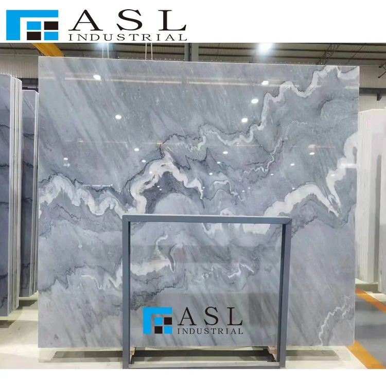 Luxury Bruce Book Match Natural Grey Marble Floor Tile Stone Slabs