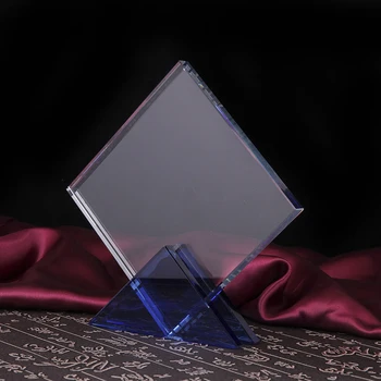 Clear Custom Blank Square Crystal Award Trophy Plaque for 3D Laser Engraving UV Printing for Insurance End Users