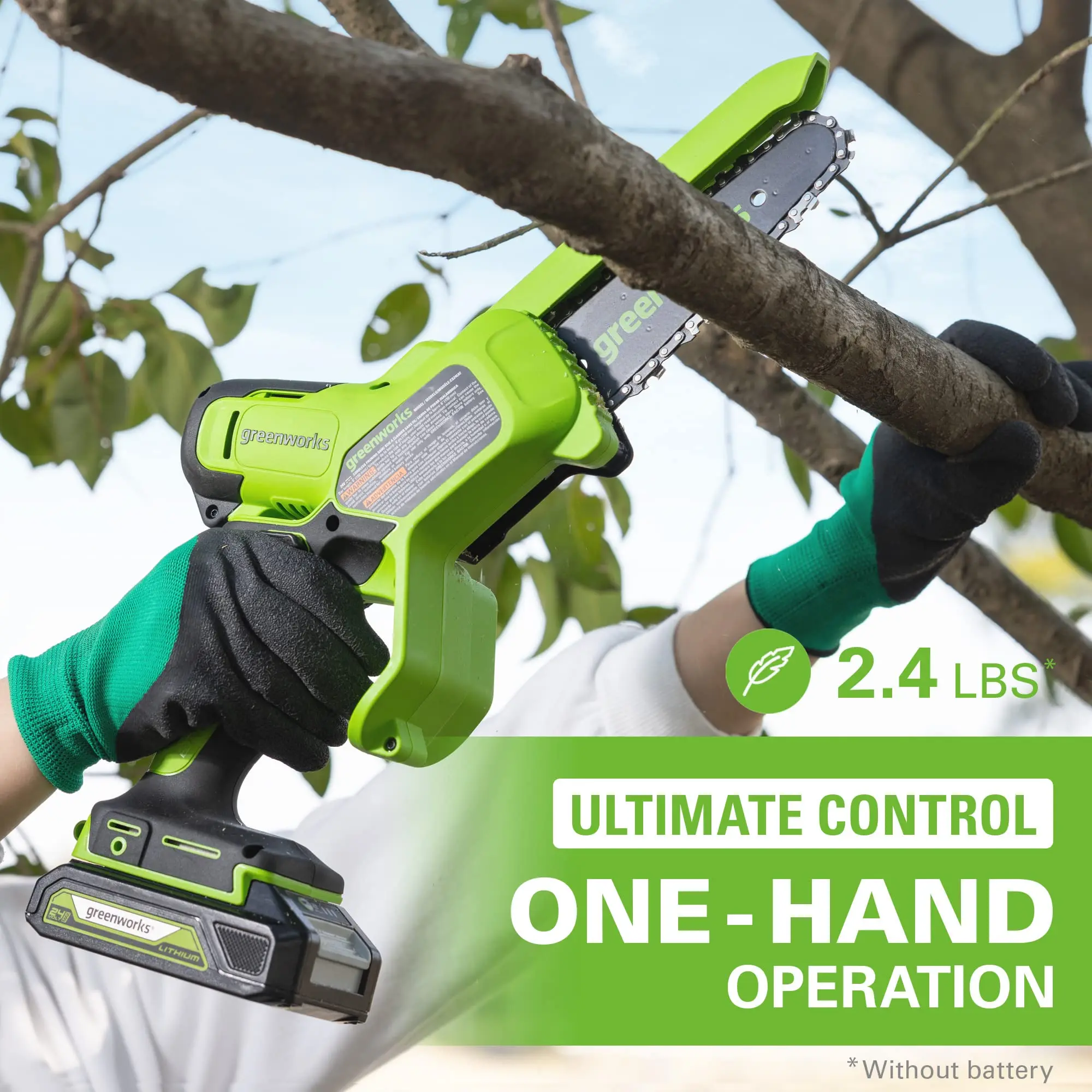 Greenworks V Inch Cordless Brushless Pruner Saw With Ah Battery