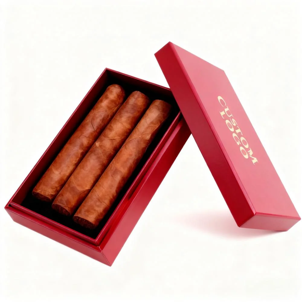 High-End Cigar Sample Boxes Custom Tobacco Packaging with Sponge Lining Magnetic Closure Rigid Cardboard Extra-Thick manufacture