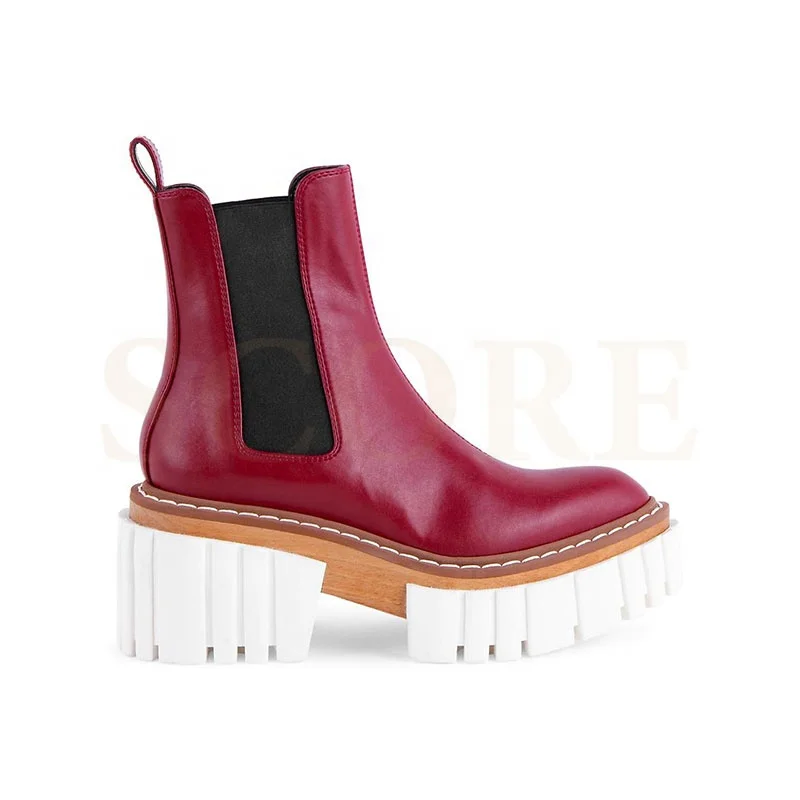 Amazon.com: Botines Chelsea con suela de plataforma para mujer, botines de  combate elásticos de tacón grueso : Ropa, Zapatos y Joyería
