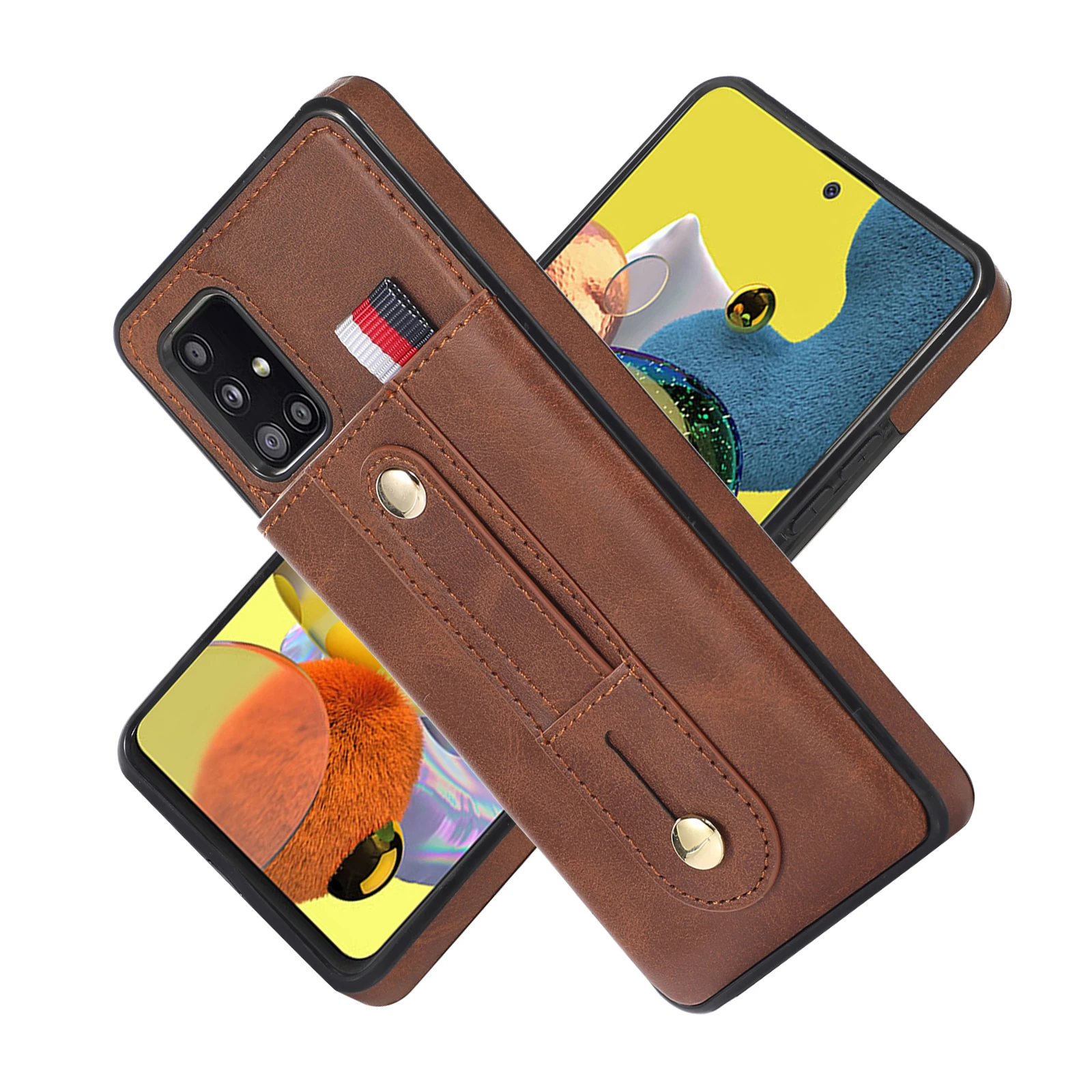 custom leather wallet phone case with cardholder for samsung a22 a32 a51 a71 5g