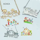 Sterling 925 Sterling Silver Custom Kids Name Necklace Princess Cartoon Character Personalized Necklaces