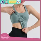 Vest Sports Yoga Vest With Chest Pad Women's Solid Color Sports Running Breathable Fitness Clothing