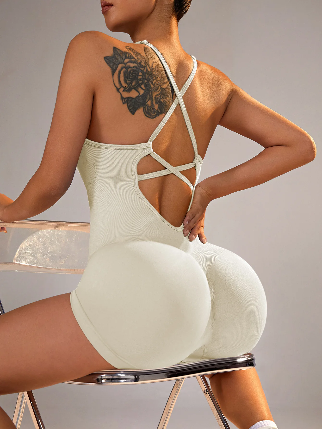 Hot sale seamless sexy Peach buttocks yoga One-piece suit Quick-drying and breathable fithess  All-in-one push up Sportswear