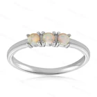 Gold Gemnel Women Fashion Jewelry 925 Sterling Gold Plated Silver Opal Ring