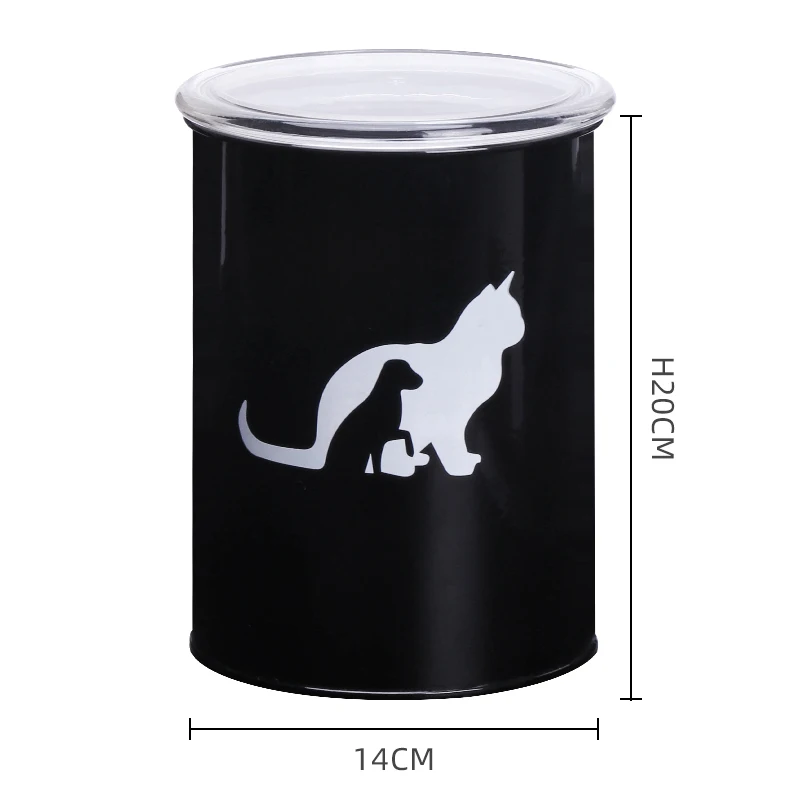 Set of 3 Airtight Kitchen Food Storage Container Pet Treat Canister Set with Plastic Lids