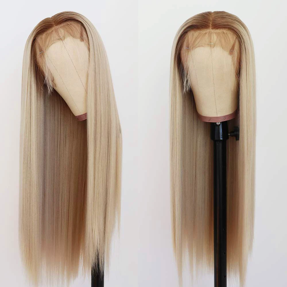 Pre Plucked Natural Hairline Long Straight Ombre 613 Blonde Hd Synthetic  Lace Front Hair Wig For Women - Buy Synthetic Lace Front Wig,Synthetic Hair  Wigs,Hd Lace Wig Product on Alibaba.com