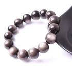 Obsidian Bracelet Natural Obsidian Bracelet 10-14mm High Quality Black Obsidian Bracelet Jewelry For Woman