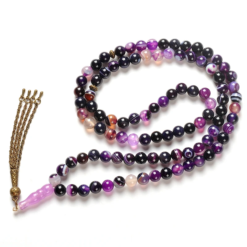 YS261 Beautiful Dubai 2020 tespih rosary Giveaways Plastic high quality custom black agate bracelet necklaces tasbih bead