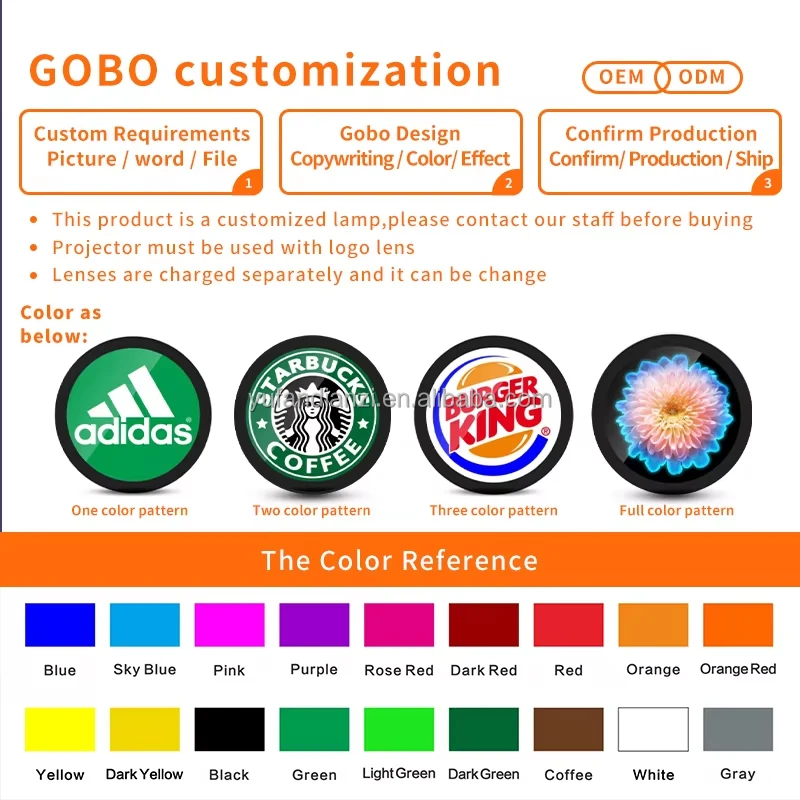 Excellent Superior Indoor High Definition Gobo Projection for Walls Floors and Entrances w